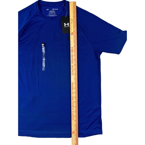 NWT Under Armour The Tech Tee Men Blue Short Sleeve Shirt Sz M - Picture 2 of 7